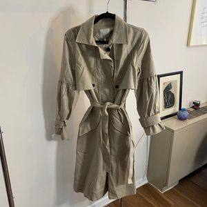 Joie Alwena Button-Front Trench Coat - Size Small